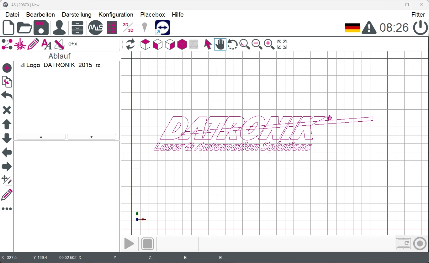 System interface with status and marking view