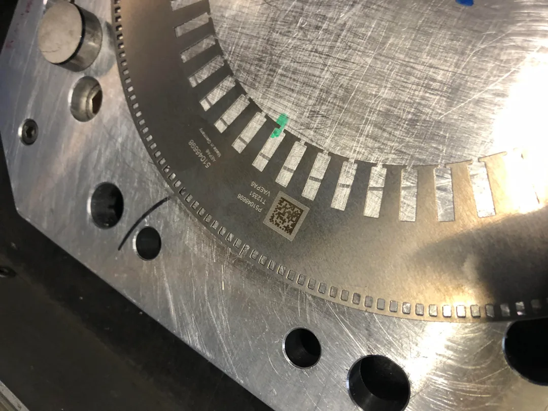 Application – fiber laser marking on stainless steel with QR code